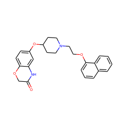 O=C1COc2ccc(OC3CCN(CCOc4cccc5ccccc45)CC3)cc2N1 ZINC000028338866