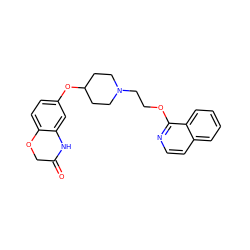 O=C1COc2ccc(OC3CCN(CCOc4nccc5ccccc45)CC3)cc2N1 ZINC000028354964