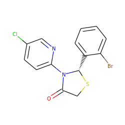 O=C1CS[C@@H](c2ccccc2Br)N1c1ccc(Cl)cn1 ZINC000002947570