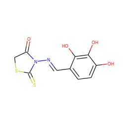 O=C1CSC(=S)N1/N=C/c1ccc(O)c(O)c1O ZINC000003277012