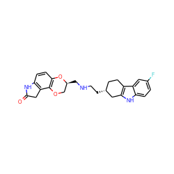 O=C1Cc2c(ccc3c2OC[C@H](CNCC[C@@H]2CCc4c([nH]c5ccc(F)cc45)C2)O3)N1 ZINC000045245558