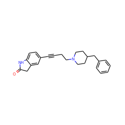 O=C1Cc2cc(C#CCCN3CCC(Cc4ccccc4)CC3)ccc2N1 ZINC000013813168