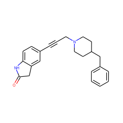 O=C1Cc2cc(C#CCN3CCC(Cc4ccccc4)CC3)ccc2N1 ZINC000013813191