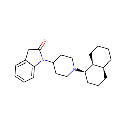 O=C1Cc2ccccc2N1C1CCN([C@@H]2CCC[C@@H]3CCCC[C@@H]32)CC1 ZINC000013561286