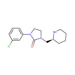 O=C1N(C[C@@H]2CCCCN2)CCN1c1cccc(Cl)c1 ZINC000049054316