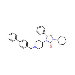 O=C1N(C2CCCCC2)C[C@@H](c2ccccc2)N1C1CCN(Cc2ccc(-c3ccccc3)cc2)CC1 ZINC000096285434