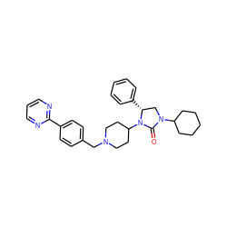 O=C1N(C2CCCCC2)C[C@@H](c2ccccc2)N1C1CCN(Cc2ccc(-c3ncccn3)cc2)CC1 ZINC000096285421