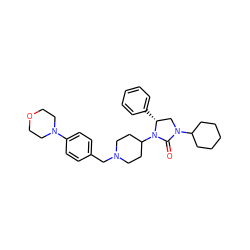 O=C1N(C2CCCCC2)C[C@@H](c2ccccc2)N1C1CCN(Cc2ccc(N3CCOCC3)cc2)CC1 ZINC000096285443