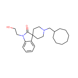 O=C1N(CCO)c2ccccc2C12CCN(CC1CCCCCCC1)CC2 ZINC000028527305