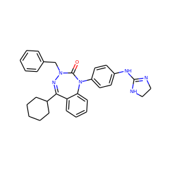 O=C1N(Cc2ccccc2)N=C(C2CCCCC2)c2ccccc2N1c1ccc(NC2=NCCN2)cc1 ZINC000028711868