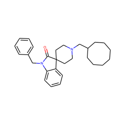 O=C1N(Cc2ccccc2)c2ccccc2C12CCN(CC1CCCCCCC1)CC2 ZINC000028528886