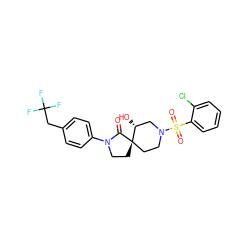 O=C1N(c2ccc(CC(F)(F)F)cc2)CC[C@@]12CCN(S(=O)(=O)c1ccccc1Cl)C[C@H]2O ZINC000096167530