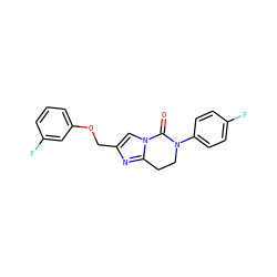 O=C1N(c2ccc(F)cc2)CCc2nc(COc3cccc(F)c3)cn21 ZINC000203688234