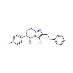 O=C1N(c2ccc(F)cc2)CCc2nc(COc3ccccc3)c(Cl)n21 ZINC000203794387