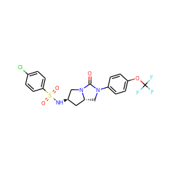 O=C1N(c2ccc(OC(F)(F)F)cc2)C[C@@H]2C[C@@H](NS(=O)(=O)c3ccc(Cl)cc3)CN12 ZINC000096168534