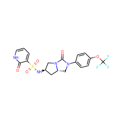 O=C1N(c2ccc(OC(F)(F)F)cc2)C[C@@H]2C[C@@H](NS(=O)(=O)c3ccc[nH]c3=O)CN12 ZINC000096168537