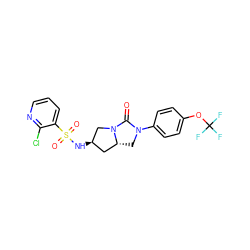 O=C1N(c2ccc(OC(F)(F)F)cc2)C[C@@H]2C[C@@H](NS(=O)(=O)c3cccnc3Cl)CN12 ZINC000096168536