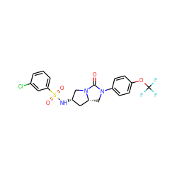 O=C1N(c2ccc(OC(F)(F)F)cc2)C[C@@H]2C[C@H](NS(=O)(=O)c3cccc(Cl)c3)CN12 ZINC000096168549