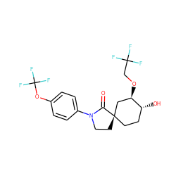 O=C1N(c2ccc(OC(F)(F)F)cc2)CC[C@@]12CC[C@@H](O)[C@H](OCC(F)(F)F)C2 ZINC000169702037