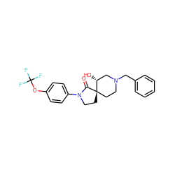 O=C1N(c2ccc(OC(F)(F)F)cc2)CC[C@@]12CCN(Cc1ccccc1)C[C@H]2O ZINC000096167520