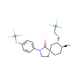 O=C1N(c2ccc(OC(F)(F)F)cc2)CC[C@]12CC[C@H](O)[C@@H](OCC(F)(F)F)C2 ZINC000169702049