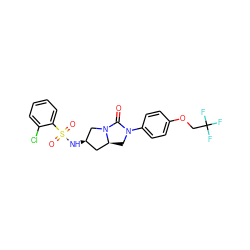 O=C1N(c2ccc(OCC(F)(F)F)cc2)C[C@H]2C[C@@H](NS(=O)(=O)c3ccccc3Cl)CN12 ZINC000096168559