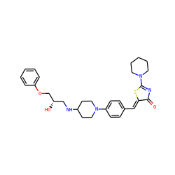 O=C1N=C(N2CCCCC2)S/C1=C\c1ccc(N2CCC(NC[C@H](O)COc3ccccc3)CC2)cc1 ZINC000028018933