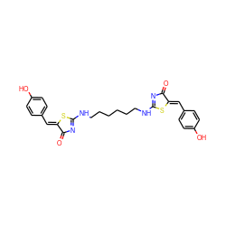 O=C1N=C(NCCCCCCNC2=NC(=O)/C(=C/c3ccc(O)cc3)S2)S/C1=C\c1ccc(O)cc1 ZINC000095559416