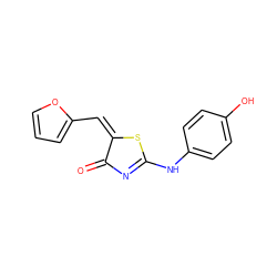 O=C1N=C(Nc2ccc(O)cc2)S/C1=C/c1ccco1 ZINC000005068891