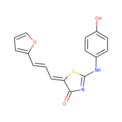 O=C1N=C(Nc2ccc(O)cc2)S/C1=C\C=C\c1ccco1 ZINC000005932255