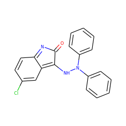 O=C1N=c2ccc(Cl)cc2=C1NN(c1ccccc1)c1ccccc1 ZINC000039644008