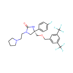 O=C1N[C@@](COCc2cc(C(F)(F)F)cc(C(F)(F)F)c2)(c2ccc(F)cc2)CN1CCN1CCCC1 ZINC000028570923