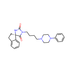 O=C1N[C@@]2(CCc3ccccc32)C(=O)N1CCCCN1CCN(c2ccccc2)CC1 ZINC000473100627