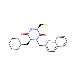 O=C1N[C@@H](CS)C(=O)N(Cc2ccc3ccccc3n2)[C@H]1CC1CCCCC1 ZINC000013779787