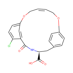 O=C1N[C@H](C(=O)O)Cc2ccc(cc2)OC/C=C/COc2ccc(Cl)c1c2 ZINC000103258321