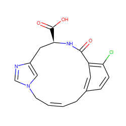 O=C1N[C@H](C(=O)O)Cc2cn(cn2)C/C=C/Cc2ccc(Cl)c1c2 ZINC000103260967