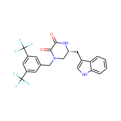 O=C1N[C@H](Cc2c[nH]c3ccccc23)CN(Cc2cc(C(F)(F)F)cc(C(F)(F)F)c2)C1=O ZINC000001539042