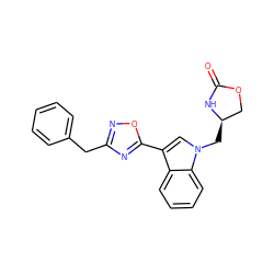 O=C1N[C@H](Cn2cc(-c3nc(Cc4ccccc4)no3)c3ccccc32)CO1 ZINC000040430965