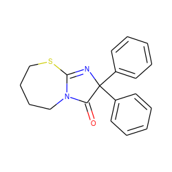 O=C1N2CCCCSC2=NC1(c1ccccc1)c1ccccc1 ZINC000169324360