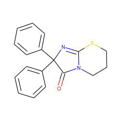 O=C1N2CCCSC2=NC1(c1ccccc1)c1ccccc1 ZINC000001611636