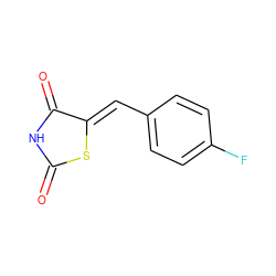 O=C1NC(=O)/C(=C/c2ccc(F)cc2)S1 ZINC000001027467