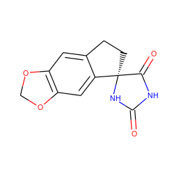 O=C1NC(=O)[C@@]2(CCc3cc4c(cc32)OCO4)N1 ZINC000026493189