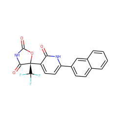 O=C1NC(=O)[C@](c2ccc(-c3ccc4ccccc4c3)[nH]c2=O)(C(F)(F)F)O1 ZINC000071405064