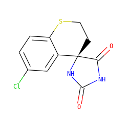 O=C1NC(=O)[C@]2(CCSc3ccc(Cl)cc32)N1 ZINC000026478167