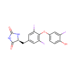 O=C1NC(=O)[C@H](Cc2cc(I)c(Oc3ccc(O)c(I)c3)c(I)c2)N1 ZINC000029124569