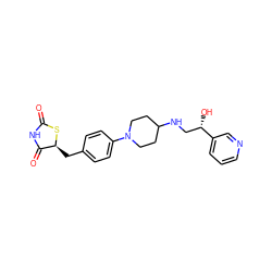 O=C1NC(=O)[C@H](Cc2ccc(N3CCC(NC[C@H](O)c4cccnc4)CC3)cc2)S1 ZINC000027855166