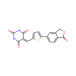 O=C1NC(=O)C(=Cc2ccc(-c3ccc4c(c3)COC4=O)s2)C(=O)N1 ZINC000073219385