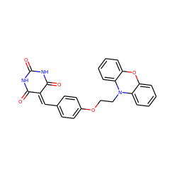 O=C1NC(=O)C(=Cc2ccc(OCCN3c4ccccc4Oc4ccccc43)cc2)C(=O)N1 ZINC000040429837