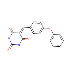 O=C1NC(=O)C(=Cc2ccc(Oc3ccccc3)cc2)C(=O)N1 ZINC000005604124