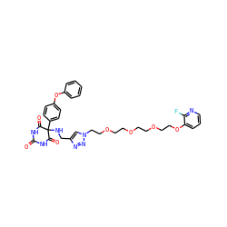 O=C1NC(=O)C(NCc2cn(CCOCCOCCOCCOc3cccnc3F)nn2)(c2ccc(Oc3ccccc3)cc2)C(=O)N1 ZINC000082153983